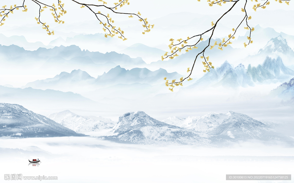 别墅现代简约山水 Tif分层