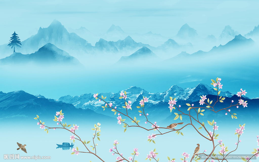 高清 客厅新山水画 TIf分层