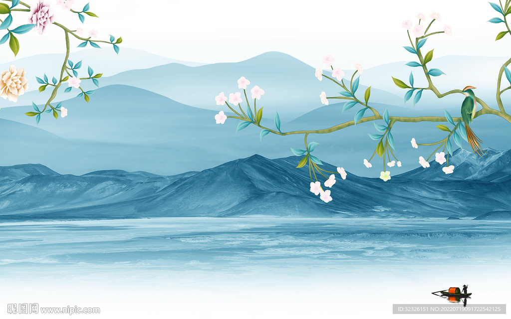 现代中式最新山水 Tif分层