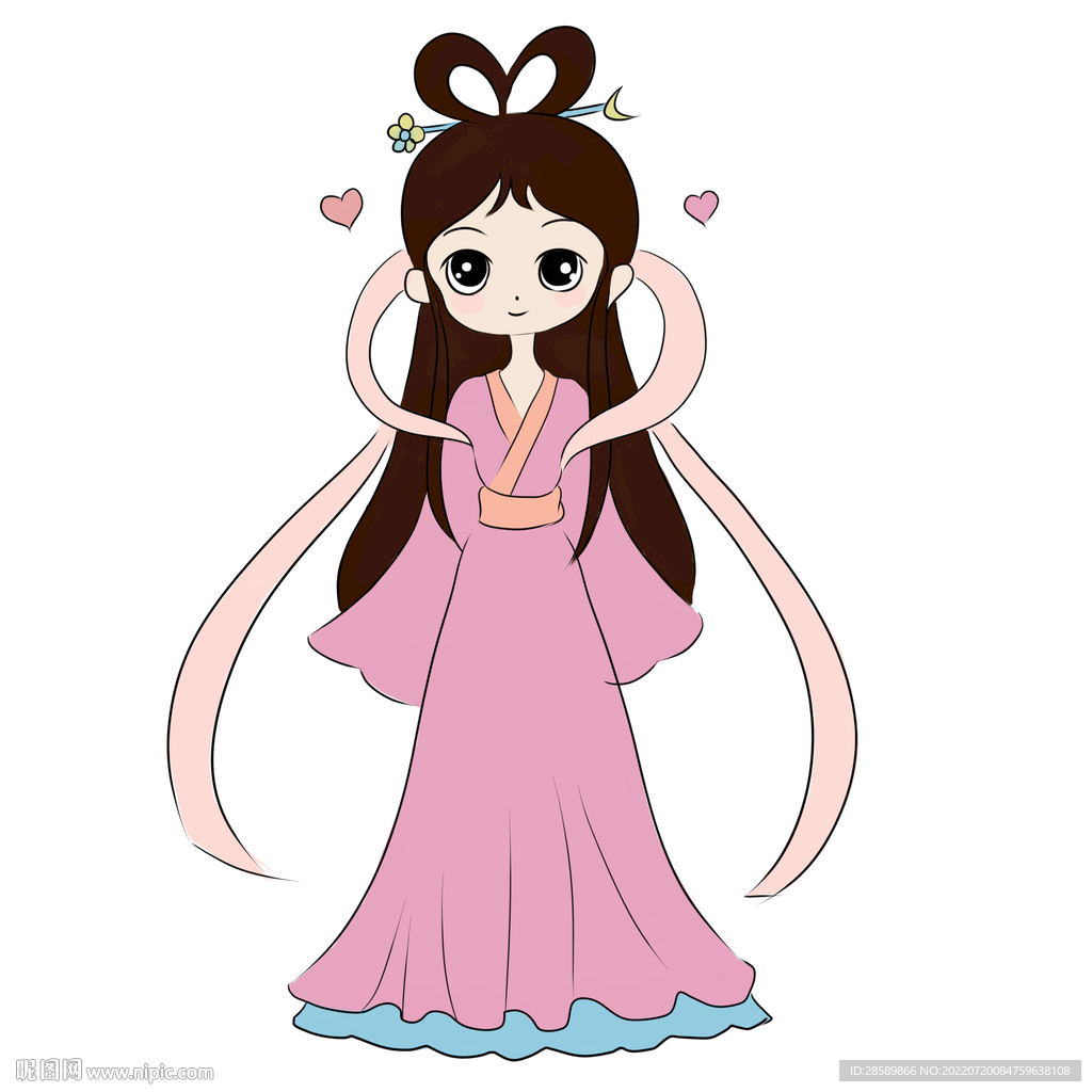 中秋嫦娥奔月手绘