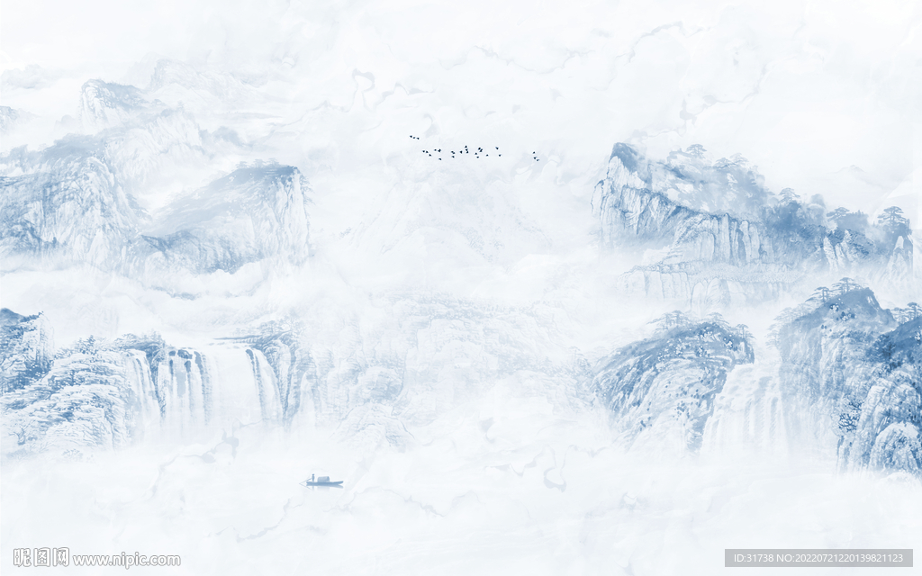 新款 客厅新山水画 Tif分层