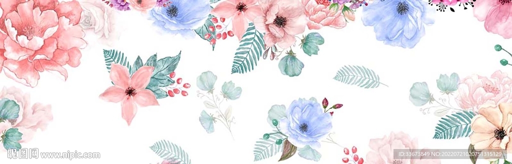 手绘玫瑰花装饰画