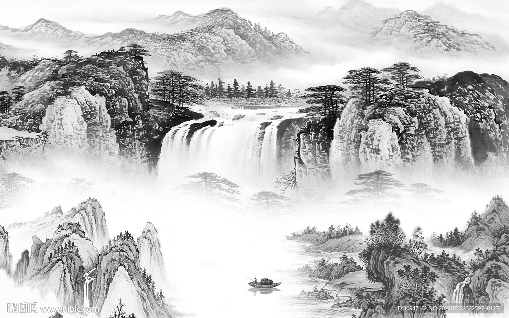 现代灰色新山水画 TIf分层