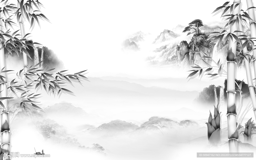 意境 灰色新山水画 TIf分层