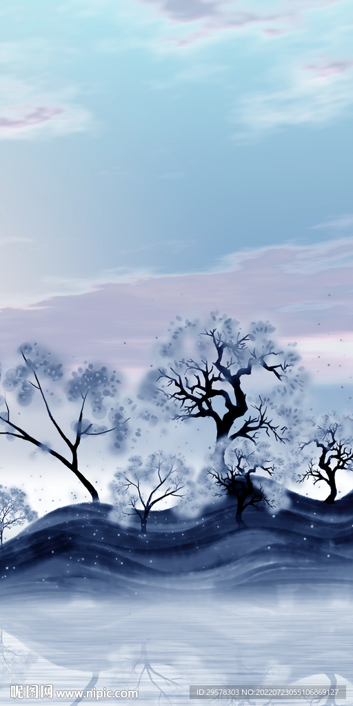 新款现代山水玄关 Tif分层