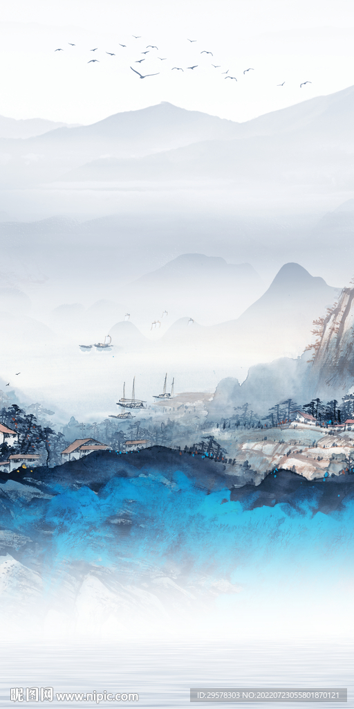 新品现代山水玄关 Tif分层