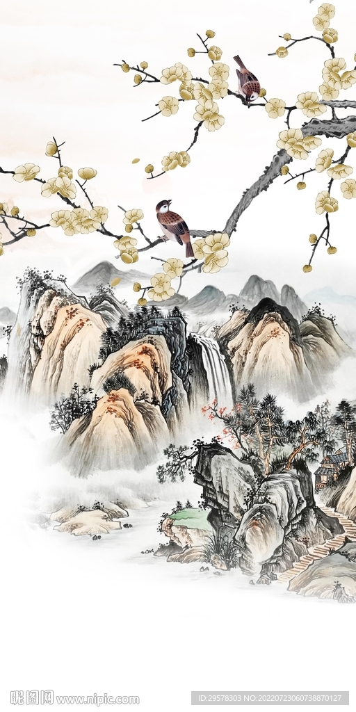 新品 意境山水玄关 TIf分层