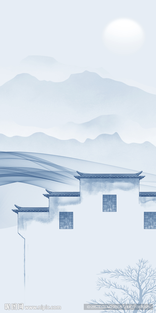 新款意境山水玄关 TIf分层