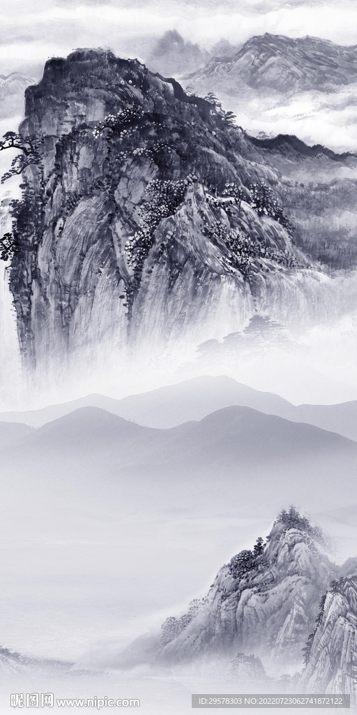 高清现代山水玄关 Tif分层