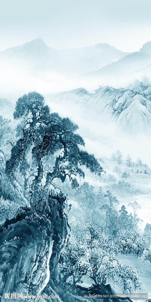 大气 现代山水玄关 Tif分层