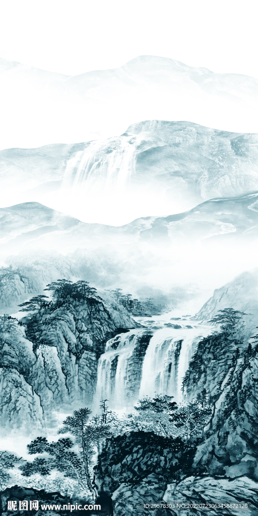 大气 意境山水玄关 TIf分层