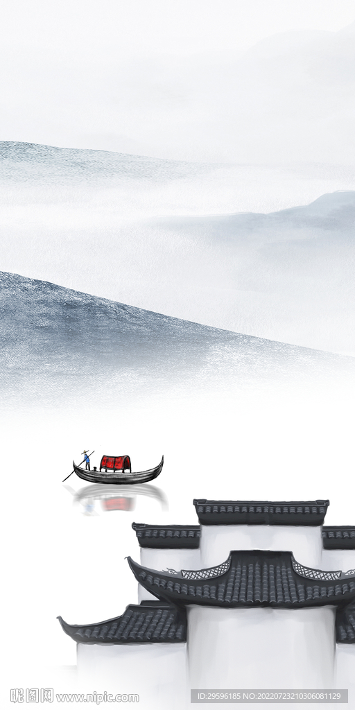 别墅大气玄关山水 Tif分层