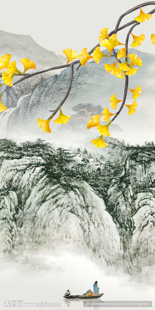 新款 大气玄关山水 Tif分层