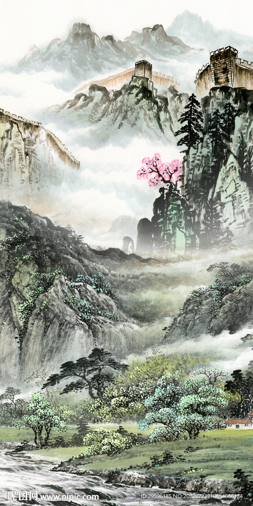 爆款大气玄关山水 Tif分层