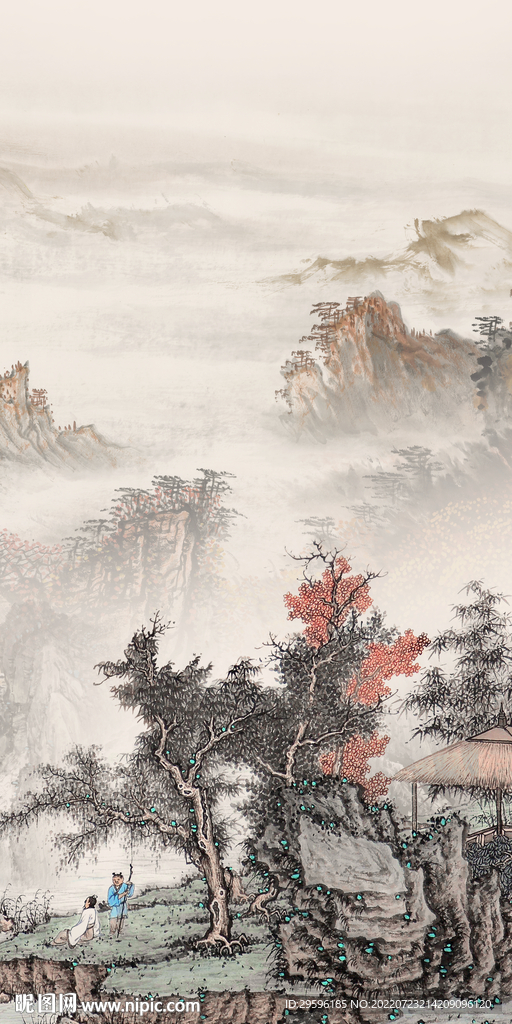 现代 大气玄关山水 Tif分层