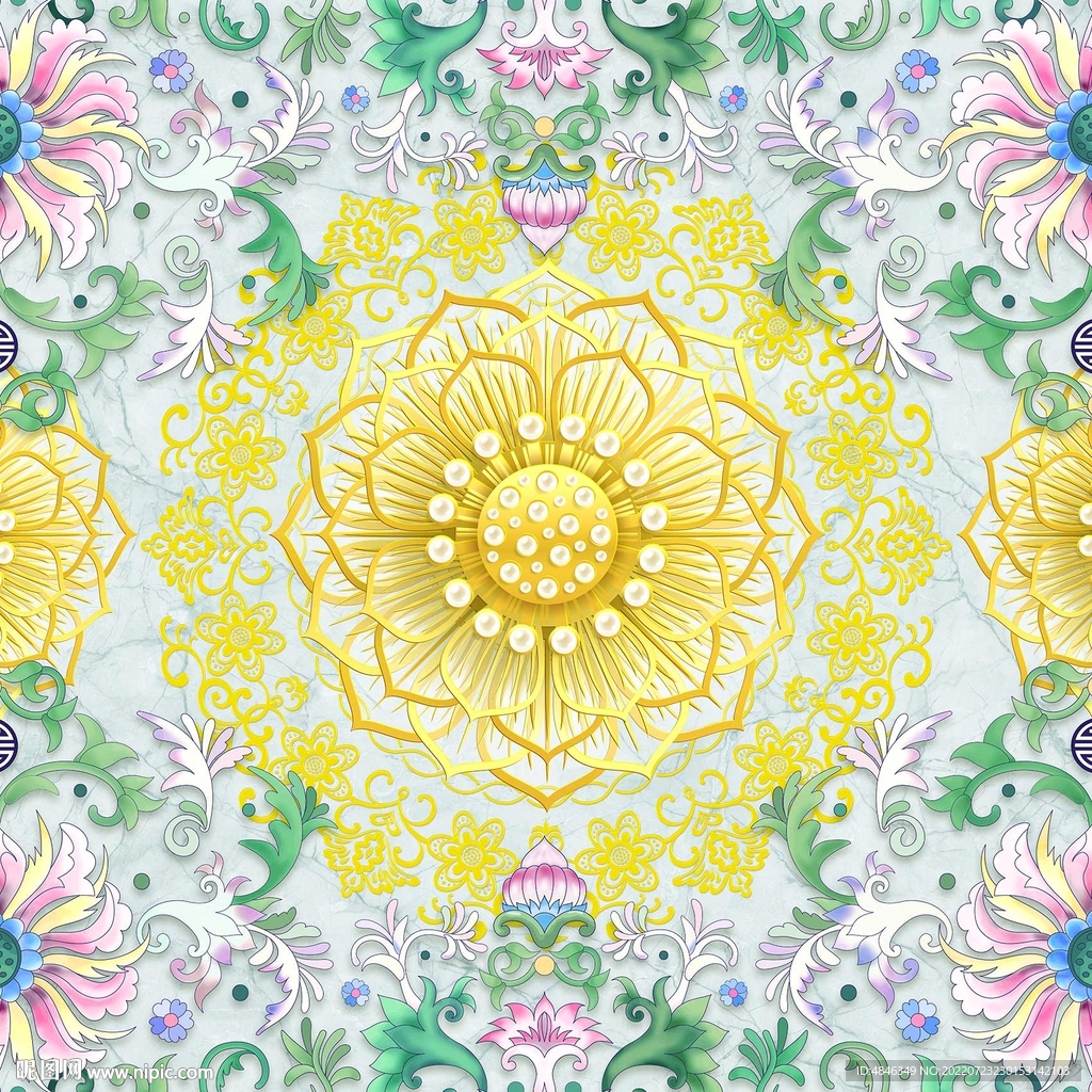 装饰画花纹吊顶背景墙