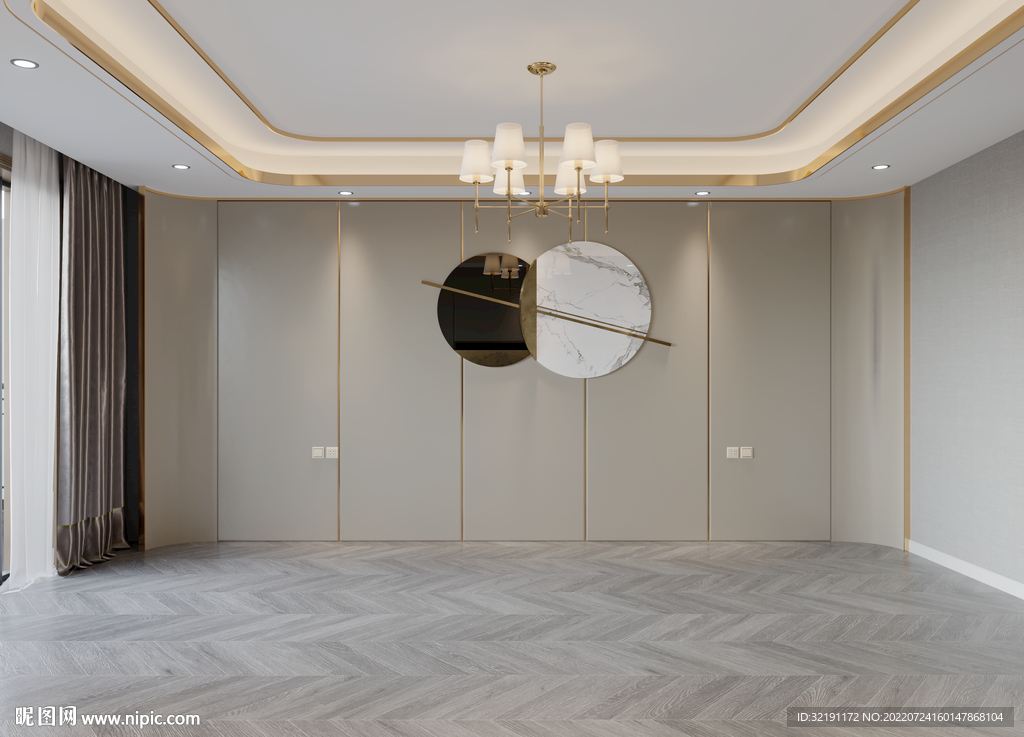 现代极简轻奢卧室背景墙