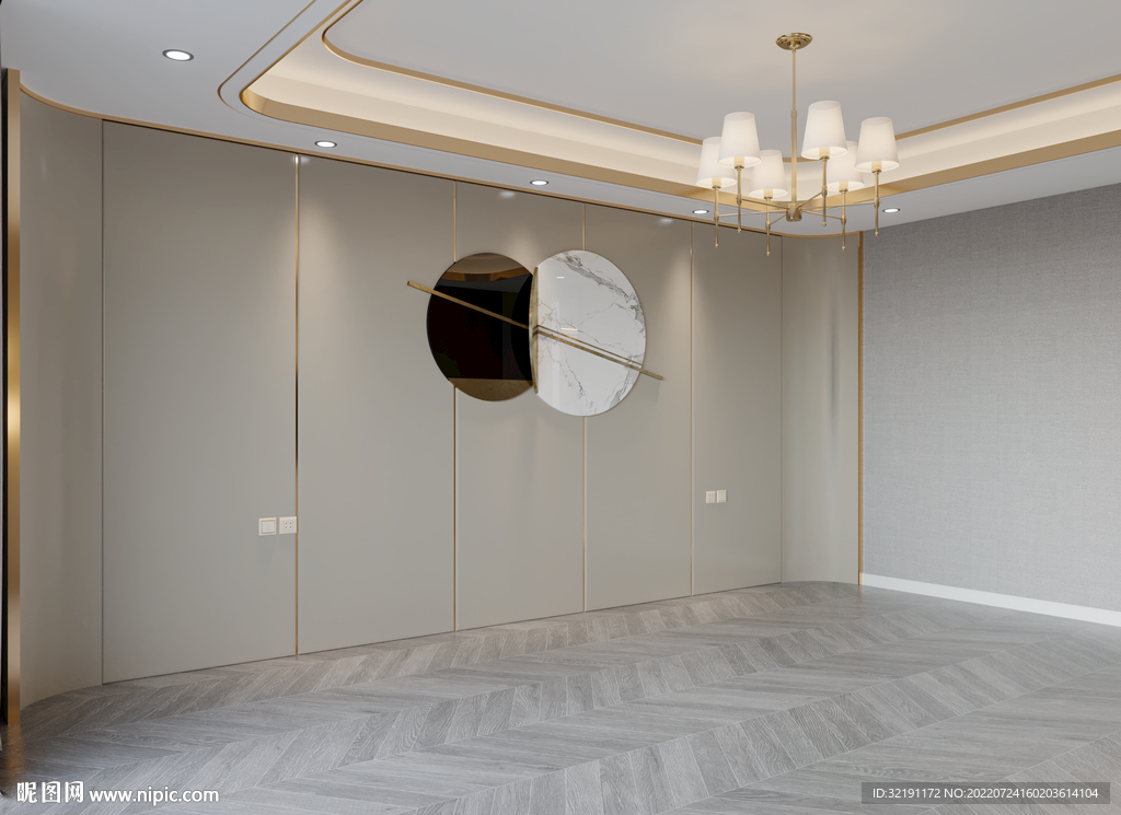 现代卧室 空场景效果图