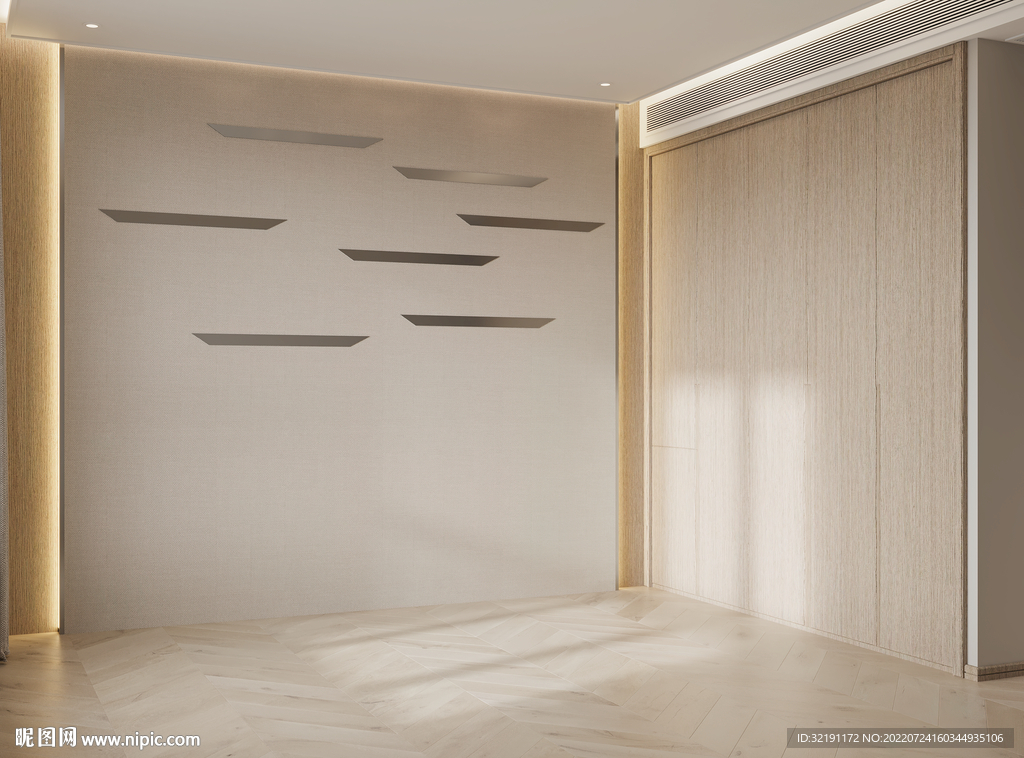 现代卧室场景3D效果图