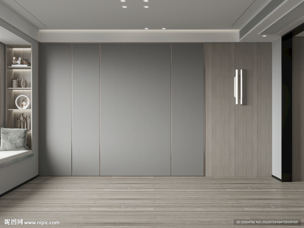 现代极简卧室背景墙