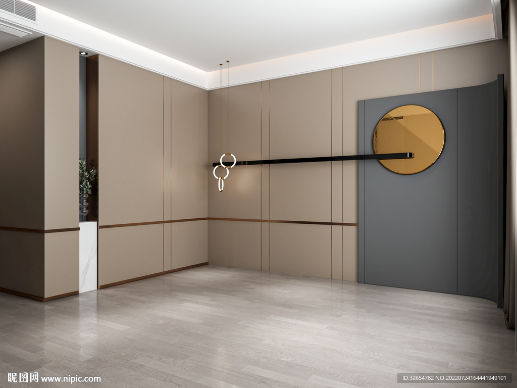 现代极简 轻奢卧室 空场景