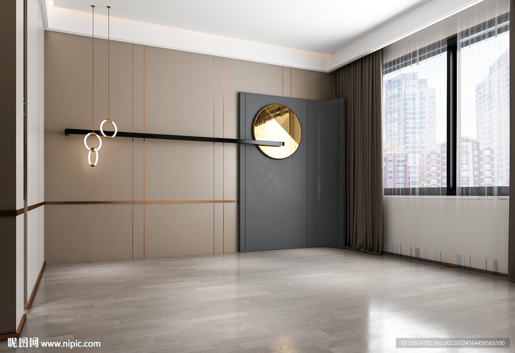 现代卧室场景3D效果图