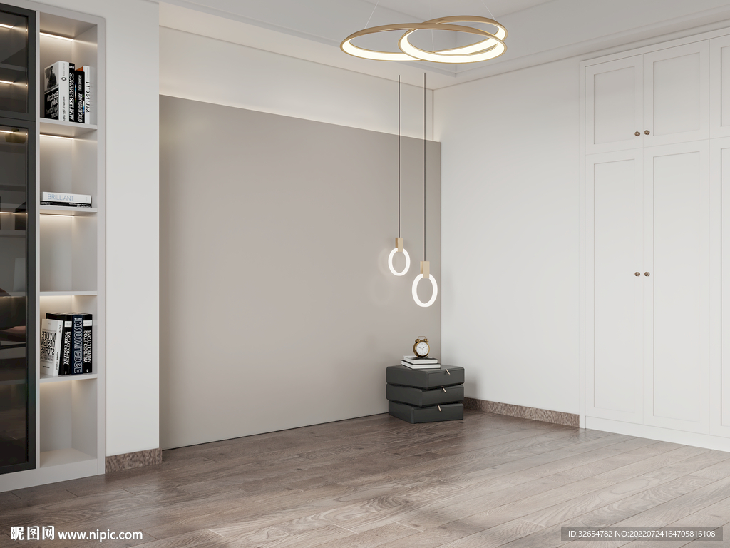 现代轻奢卧室3D场景 空间设计