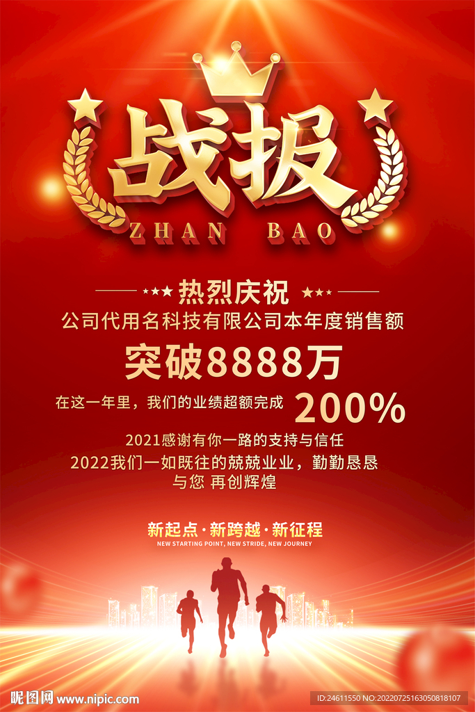 公司企业业绩战报海报