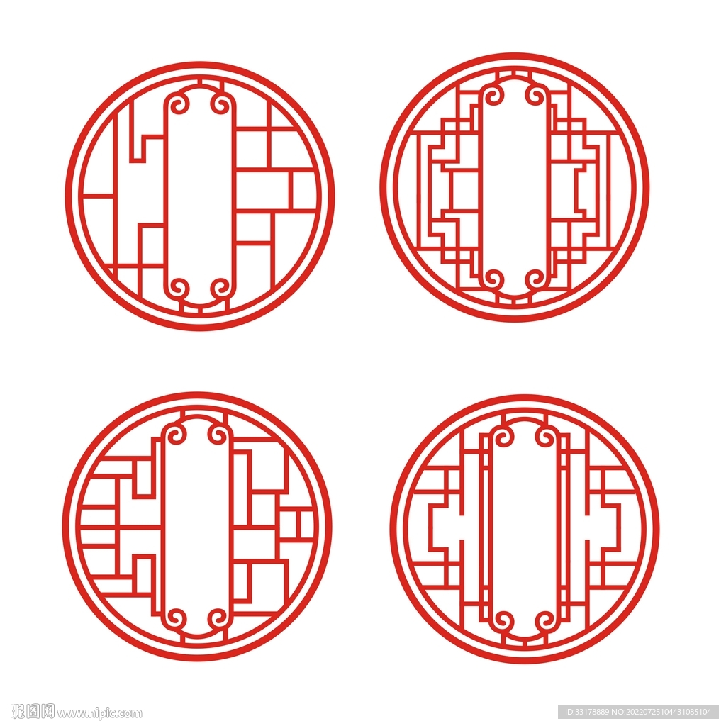 中国风中式传统窗格花格装饰边框