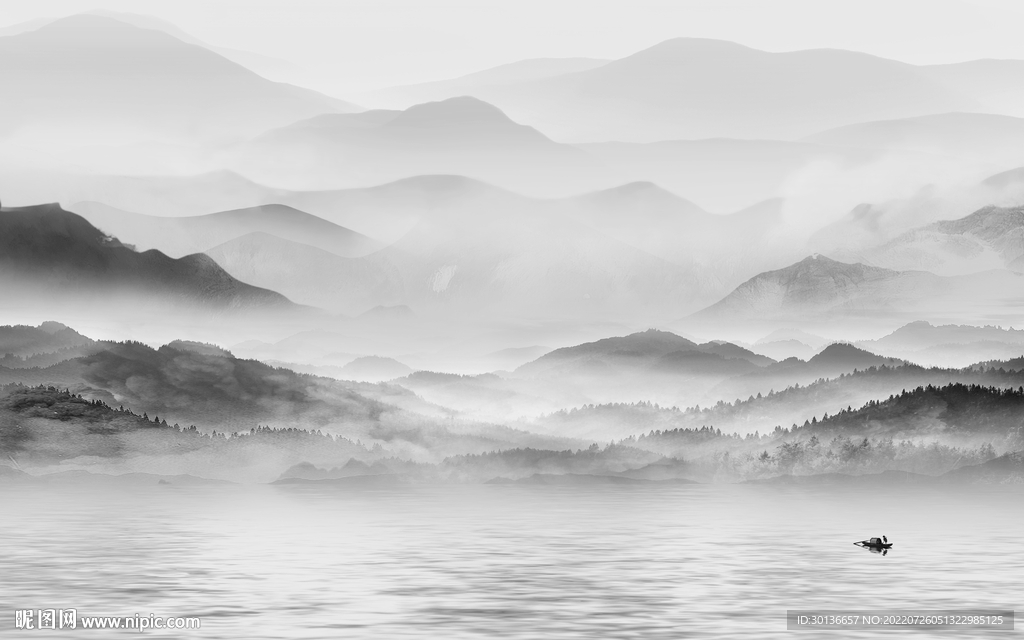 高雅 灰色中式山水 TiF分层