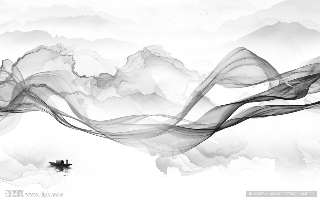 简约客厅灰色山水 TIf分层