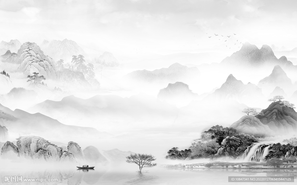 意境 灰色人气山水 TIf分层