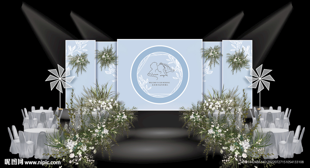 蓝色婚礼效果图