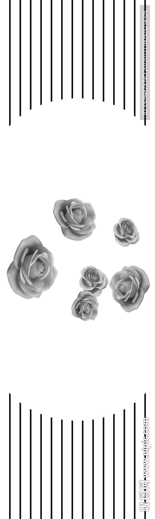 高清分层透明底推拉门打印图