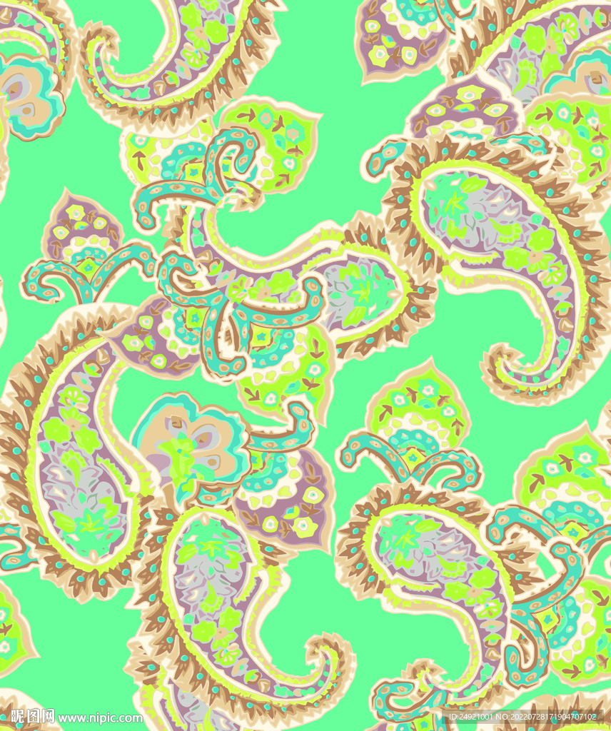 佩斯利 数码印花 大牌腰果