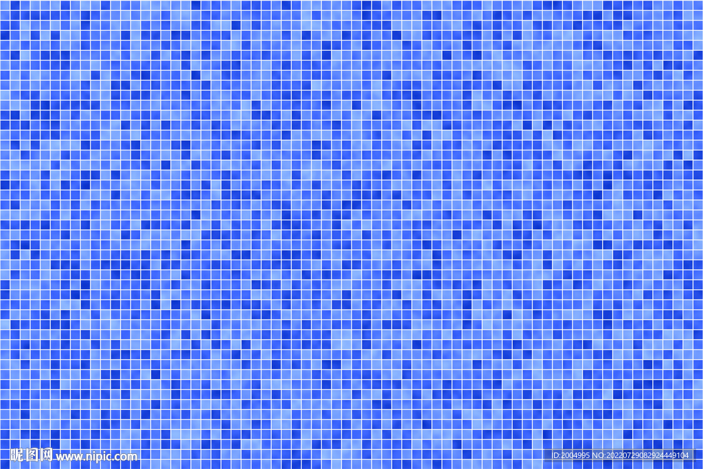 蓝色马赛克墙面