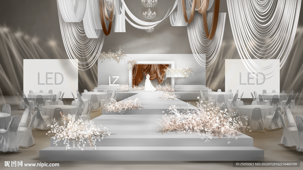 焦糖白色简约婚礼