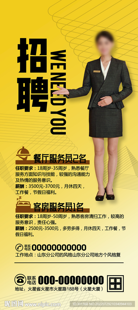 酒店招聘海报