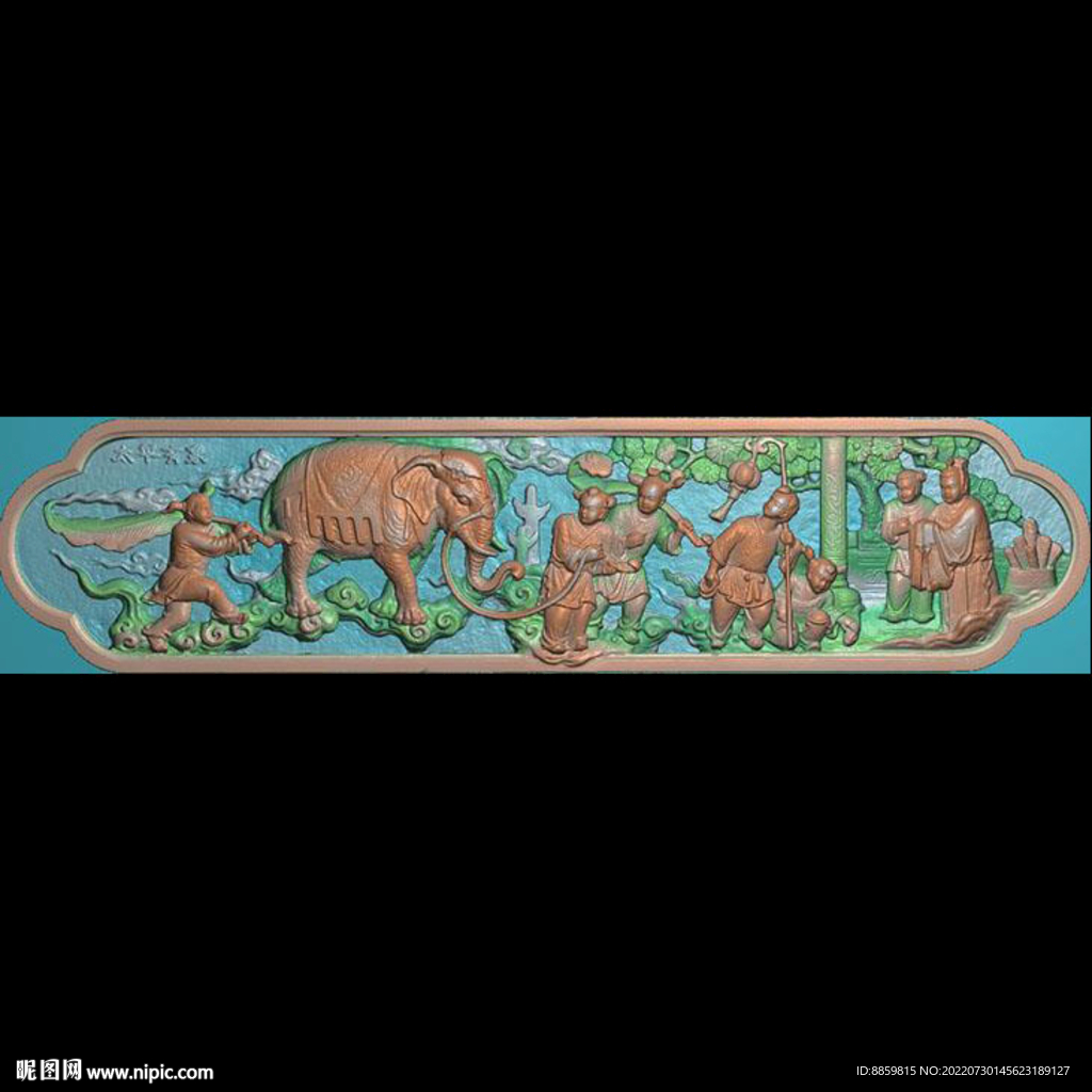 精雕图扫描古建寺庙精雕图人物 