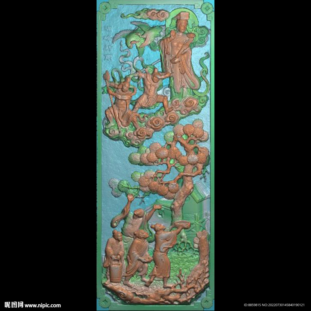 精雕图扫描古建寺庙精雕图人物