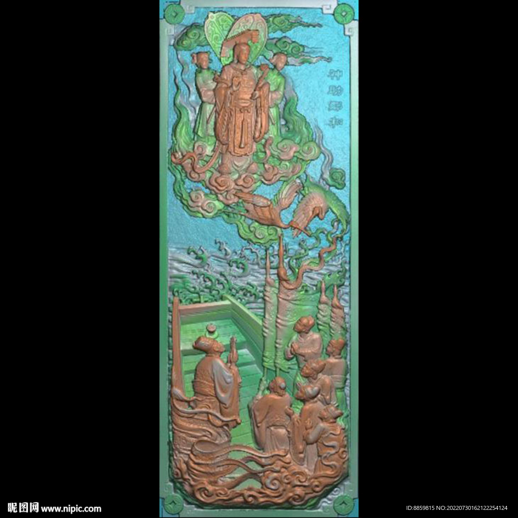  扫描古建寺庙精雕图人物