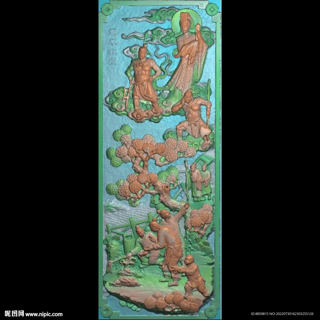 精雕图扫描古建寺庙精雕图人物