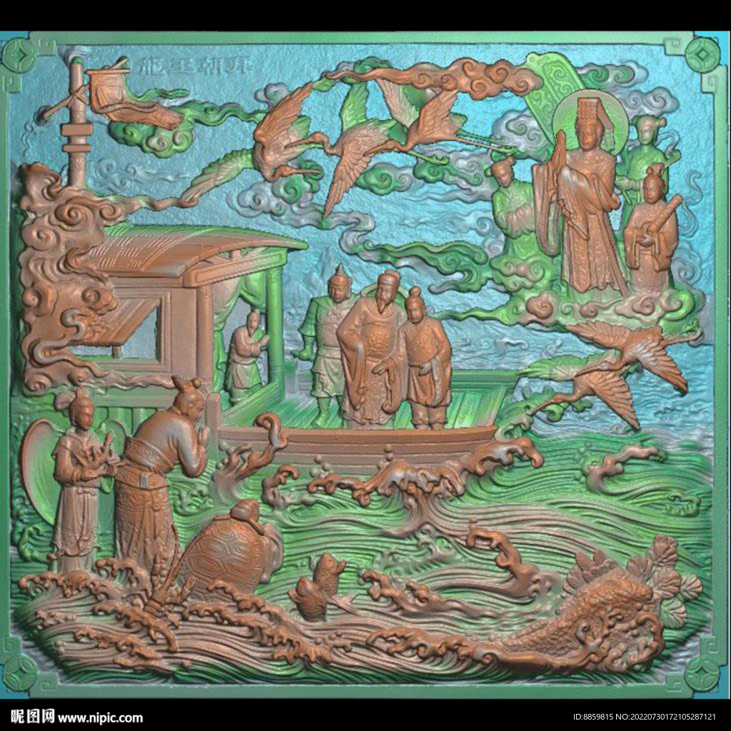 精雕图 扫描 古建 寺庙图人物