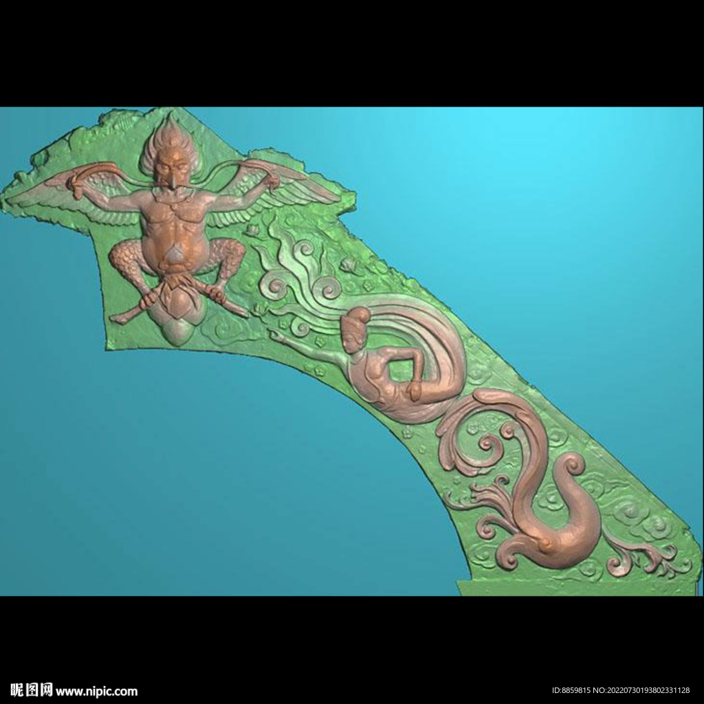 古建精雕图藏式人物