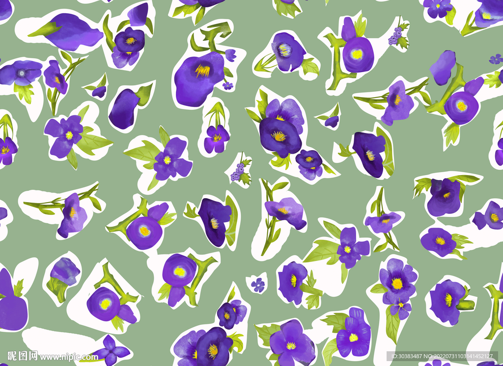 新款手绘小碎花