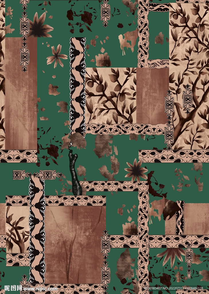 秋装 拼接 叶子