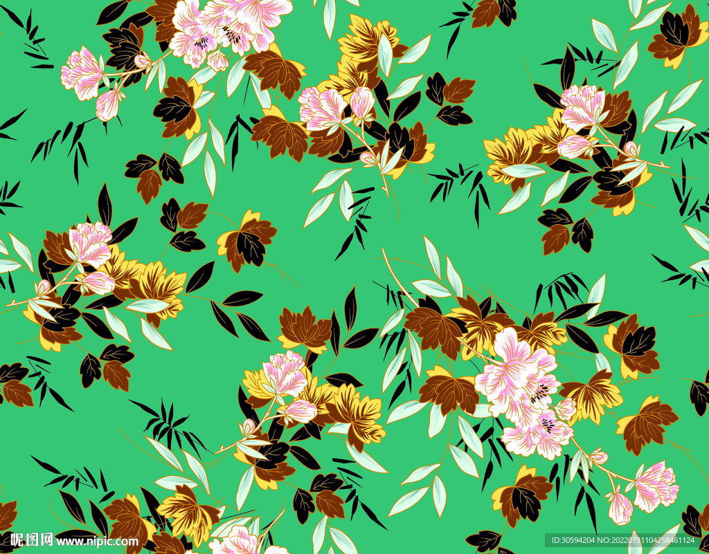 手绘树叶矢量花