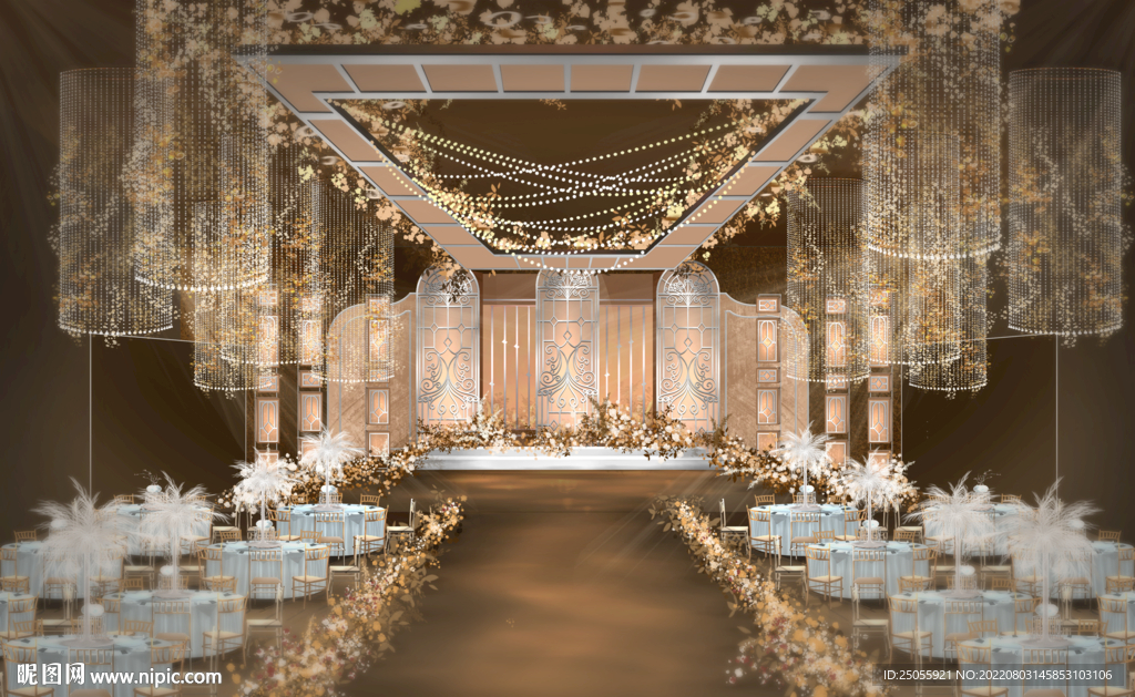 欧式香槟粉色婚礼