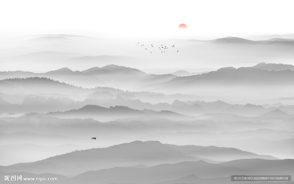 新中式山水背景墙