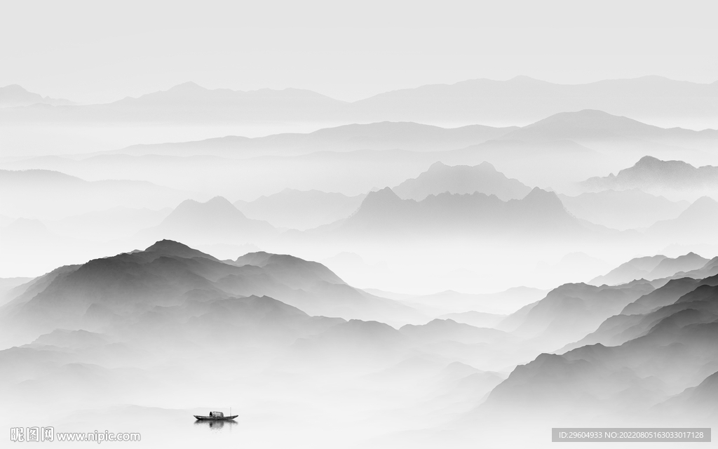 新款灰色背景山水 tif分层